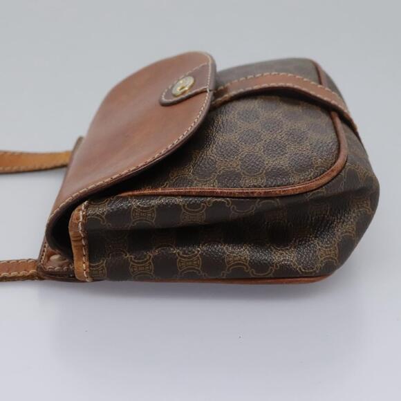 CELINE Macadam Canvas Shoulder Bag Pvc Leather Brown - Picture 4 of 12